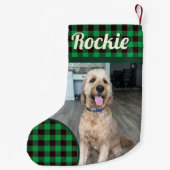 ゴルデンドルパーソナライズされたドッグ スモールクリスマスストッキング (裏面)