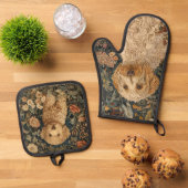 ゴルデンドル犬と子犬のフローラ園 鍋つかみ&鍋敷きセット (トップダウン)