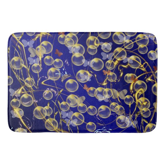 ゴルデンブラッセンauf dunkel blauem unterground バスマット (正面)