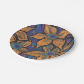 ゴルドフラワーオレンジパープルフローラアト絵画ルズ ペーパープレート (アングル)