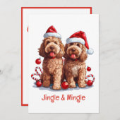 ゴルドードル犬をリングル 招待状 (正面/裏面)