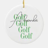 ゴルパーソナライズされたフミニマルタイポグラフィ セラミックオーナメント (裏面)