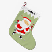 ゴルパーソナライズされたフ ラージクリスマスストッキング (正面 (吊り時))