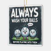 ゴルフあなたのボールを洗浄オーナメント セラミックオーナメント (左)