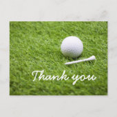 ゴルフありがとうゴルフボールと緑のティー ポストカード (正面)