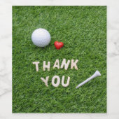 ゴルフありがとうパーティーとゴルフボールとティー ワインラベル (シングルラベル)