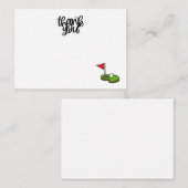 ゴルフありがとう文字と緑のフラグ ノートカード (正面/裏面)