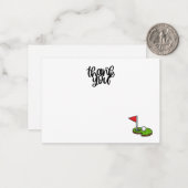 ゴルフありがとう文字と緑のフラグ ノートカード (正面/裏面インサイチュ)