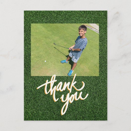 ゴルフありがとう自分のフォトゴルファーを作成 ポストカード (正面)
