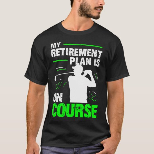 ゴルフおじいちゃんの年金生活は順調 Tシャツ (正面)