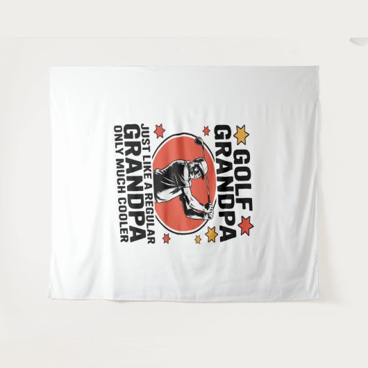 ゴルフおじいちゃん普通のおじいちゃんみたいに タペストリー (正面(横))