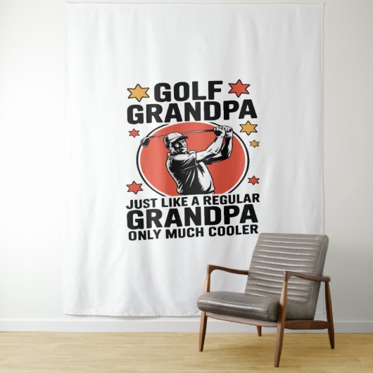 ゴルフおじいちゃん普通のおじいちゃんみたいに タペストリー (インサイチュ)