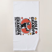 ゴルフおじいちゃん普通のおじいちゃんみたいに ビーチタオル (正面)