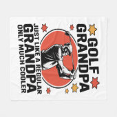 ゴルフおじいちゃん普通のおじいちゃんみたいに フリースブランケット (正面(横))