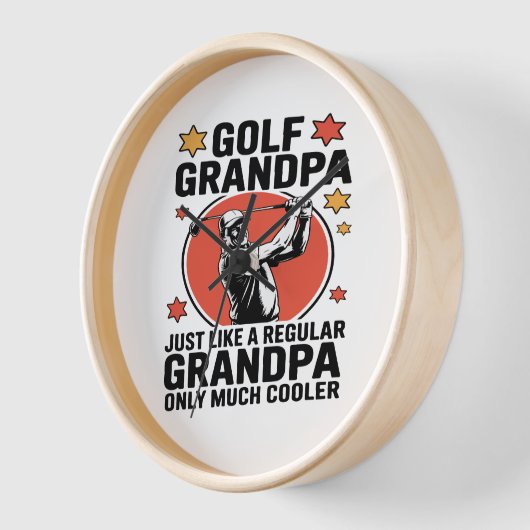 ゴルフおじいちゃん普通のおじいちゃんみたいに 壁時計 (傾斜)