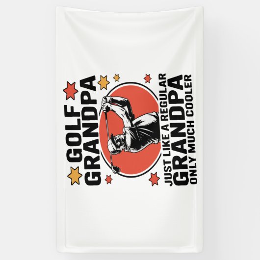 ゴルフおじいちゃん普通のおじいちゃんみたいに 横断幕 (縦)