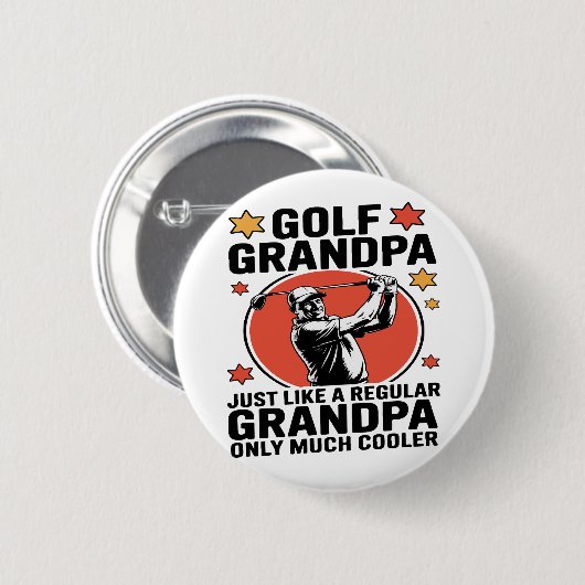 ゴルフおじいちゃん普通のおじいちゃんみたいに 缶バッジ (正面&裏面)