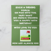 ゴルフおじいちゃん75歳の誕生日の挨拶 カード (内部)