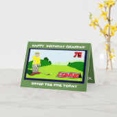 ゴルフおじいちゃん75歳の誕生日の挨拶 カード (黄色い花)