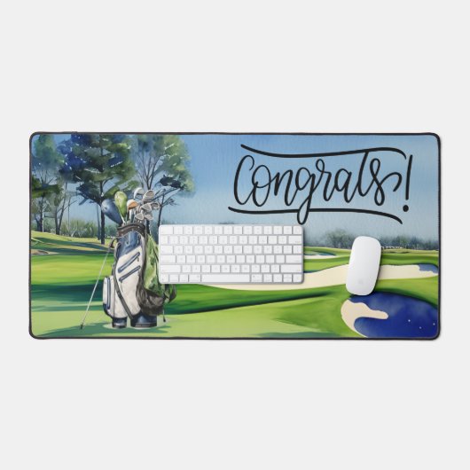 ゴルフおめでとうパー!ゴルフの卒業 デスクマット (キーボード&マウス)