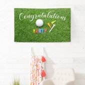 ゴルフおめでとう単語パーティー 横断幕 (インサイチュ)