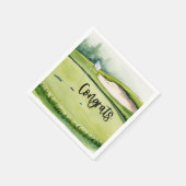 ゴルフおめでとう文字をグリーンに置く スタンダードカクテルナプキン (角)