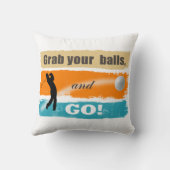 ゴルフおもしろいがあなたのボールを掴む クッション (裏面)