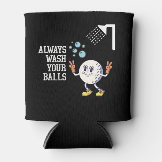 ゴルフおもしろいことわざはいつもボールを洗う 缶クーラー (正面)