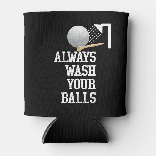 ゴルフおもしろいことわざはいつもボールを洗う 缶クーラー (正面)