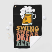 ゴルフおもしろいことわざスイングドリンクのリピート ゴルフタオル (インサイチュ)