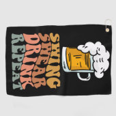 ゴルフおもしろいことわざスイングドリンクのリピート ゴルフタオル (横)