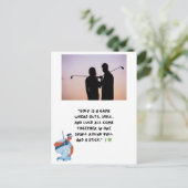 ゴルフおもしろいことわざ引用文グリーティングゴルファー ポストカード (スタンド正面)