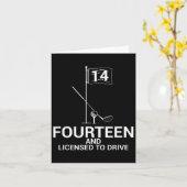 ゴルフおもしろいことわざ10代のゴルファー14誕生日 カード (黄色い花)