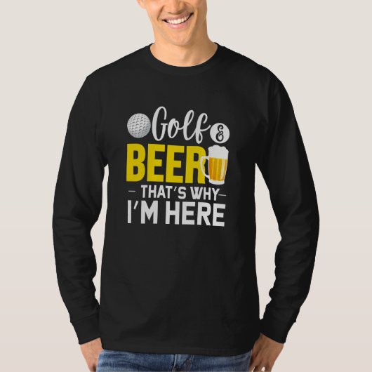 ゴルフおもしろいとビールゴルファー飲みゴルフ愛好家Gag Tシャツ (正面)