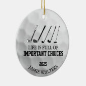 ゴルフおもしろいのクリスマスおもしろい、ゴルファーへのゴルフギフト セラミックオーナメント (右)