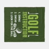 ゴルフおもしろいの指示ワードアート フリースブランケット (正面(横))