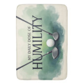 ゴルフおもしろいの毎日の謙虚さ バスマット (正面縦)