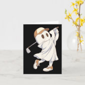 ゴルフおもしろいの衣装ハロウィン幽霊の遊グラフィック カード (黄色い花)