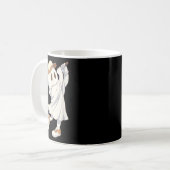 ゴルフおもしろいの衣装ハロウィン幽霊の遊グラフィック コーヒーマグカップ (正面左)
