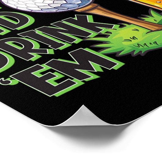 ゴルフおもしろいはEmを沈めて飲みよう ポスター (角)