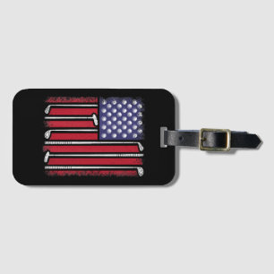 ゴルフおもしろいアメリカンフラッグゴルフプレーヤーヴィンテージゴルフ ラゲッジタグ