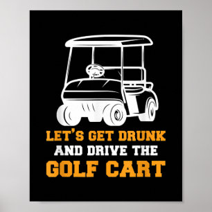 ゴルフおもしろいカートがゴルフを取得し飲運転しよう ポスター