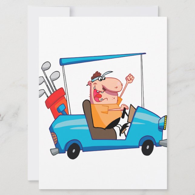 ゴルフおもしろいカートのゴルファー (正面)