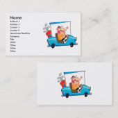 ゴルフおもしろいカートのゴルファー 名刺 (正面/裏面)