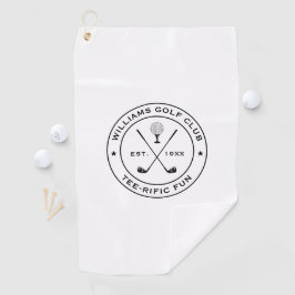 ゴルフおもしろいクラブゴルファーPUNカスタム文字白黒 ゴルフタオル