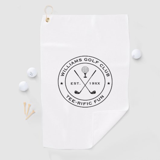 ゴルフおもしろいクラブゴルファーPUNカスタム文字白黒 ゴルフタオル (インサイチュ)