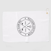 ゴルフおもしろいクラブゴルファーPUNカスタム文字白黒 ゴルフタオル (横)