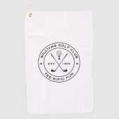 ゴルフおもしろいクラブゴルファーPUNカスタム文字白黒 ゴルフタオル (正面)