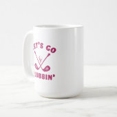 ゴルフおもしろいクラブユーモアモダンゴルファーのスポーツピンク コーヒーマグカップ (正面左)