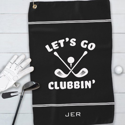 ゴルフおもしろいクラブユーモアモダンゴルファー・スポーツブラック ゴルフタオル